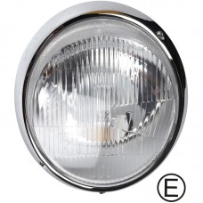 Reflektor z chromowaną Ramka obręczą, ze znakiem E, jakość OE. Może być stosowany do pojazdów 8/1964–7/1969 bez użycia światła postojowego